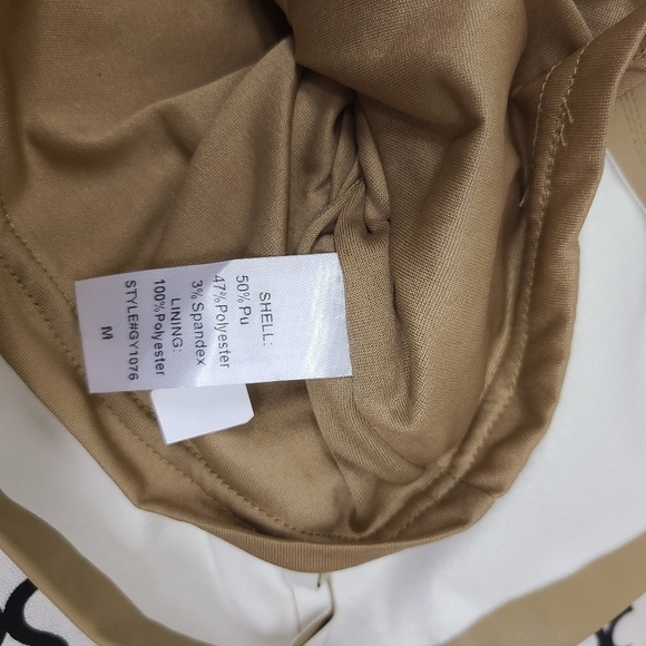 DO+BE Camel Faux Leather Mini Dress Size Medium - Picture 13 of 13